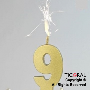VELA BENGALA ORO NUMERO 9 X 1